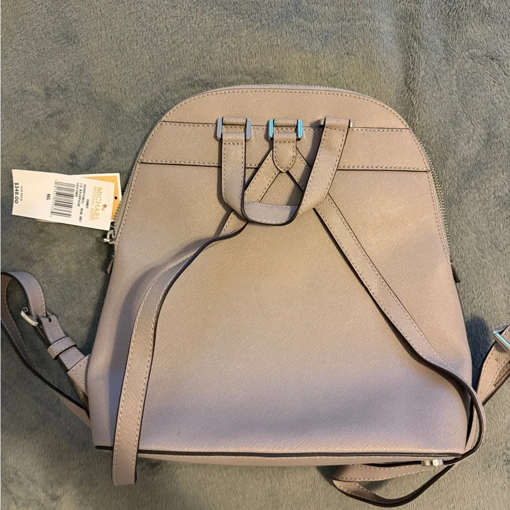 Michael Kors Emmy Gray Saffiano Leather Backpack